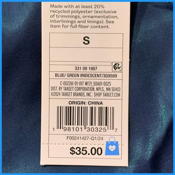 Small - Womens Iridescent Maxi Slip Dress - Wild Fable - Blue - Picture 3 of 6